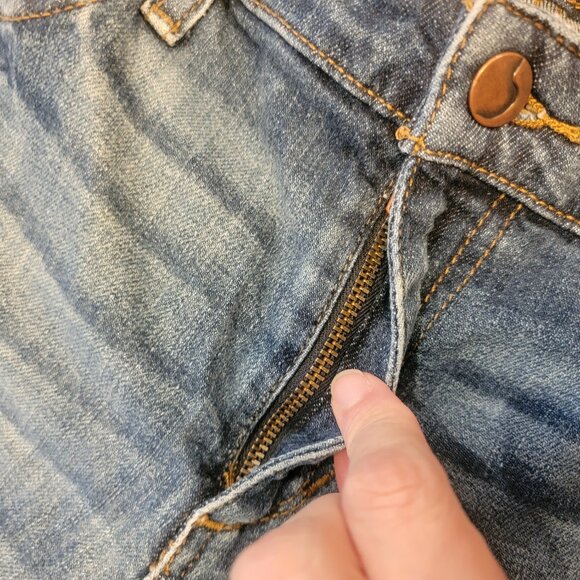 Joe's Jeans Boyfriend Slim Crop Distressed Blue Jeans - Picture 4 of 12